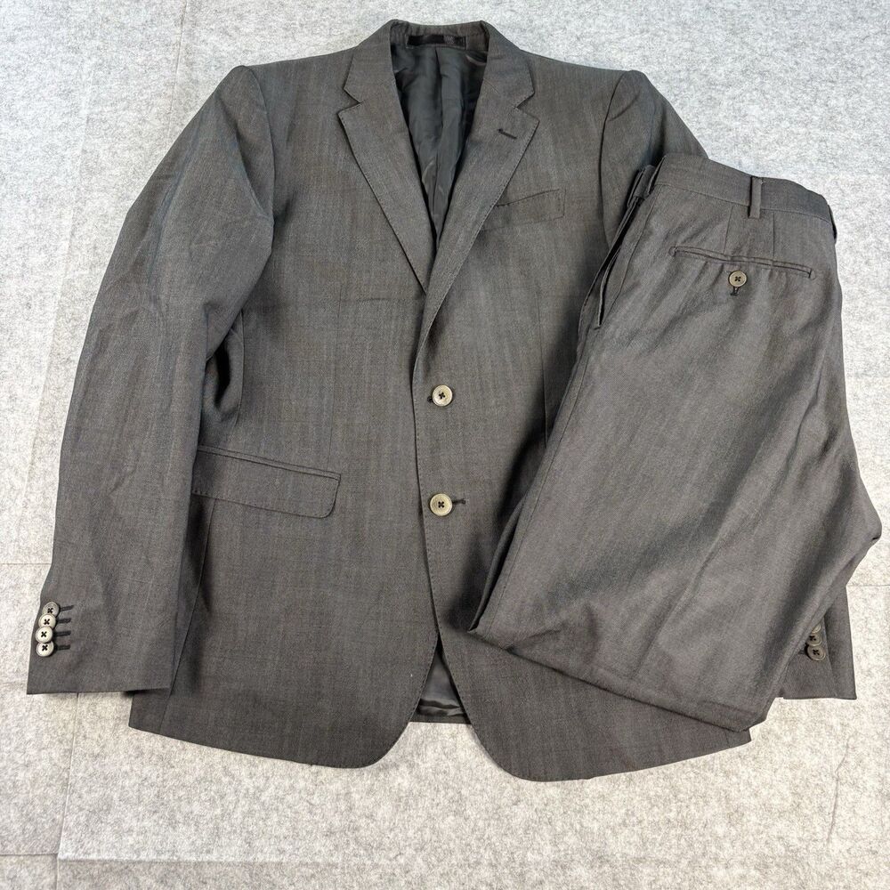 Naga Homme Black Label Suit Gray 100% Wool Mens Size US 40 EU 50 R8 Egypt Italy